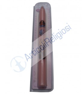 Candela rito del  Battesimo femmina Colore Rosa in astuccio trasparete