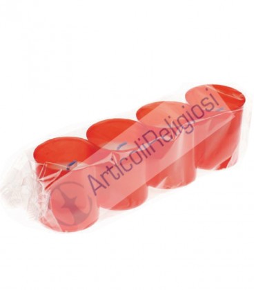 Lumino Votivo in bicchiere Rosso di plastica  diam X H - 5cm x 6cm 192pz