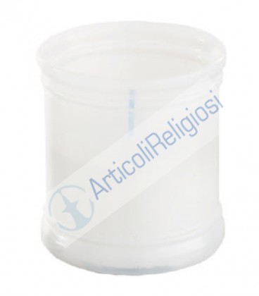 Lumino votivo in bicchiere Bianco di plastica  diam 6,4cm - H 6,5cm 90pz