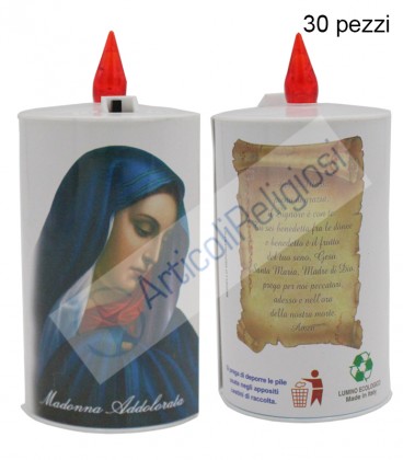 Lumino elettronico Madonna Addolorata conf.30pz